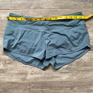 Muted Teal Lululemon Speed up Shorts
